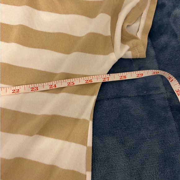 White and Tan Relaxed Tie Front Tee - Picture 4 of 8